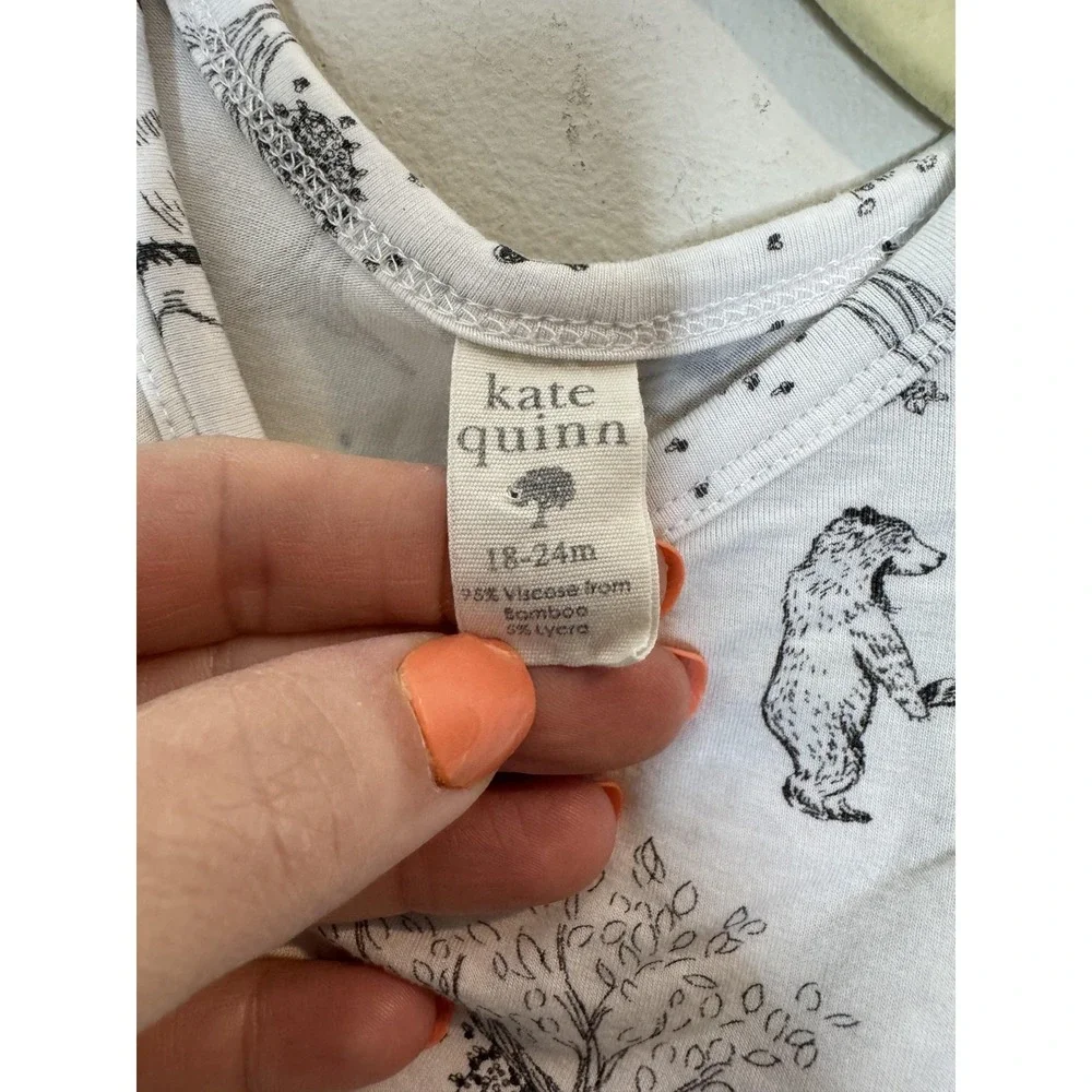 Kate Quinn Dress Girls 18-24 Months‎ White Bear Print Bamboo Jersey Skater